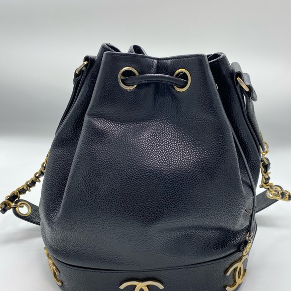 Chanel Caviar CC Bucket Drawstring Bag - Picture 3 of 8